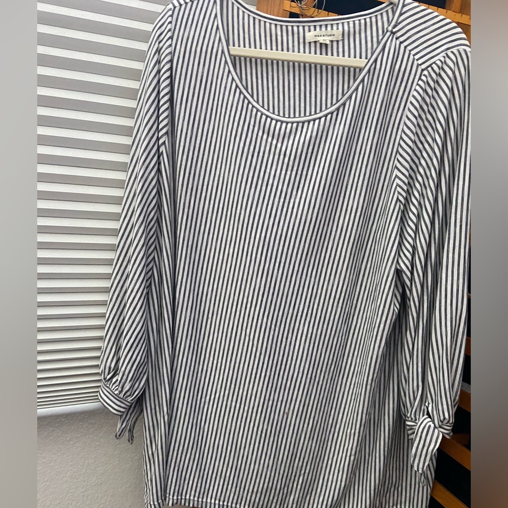 Grey and white blouse